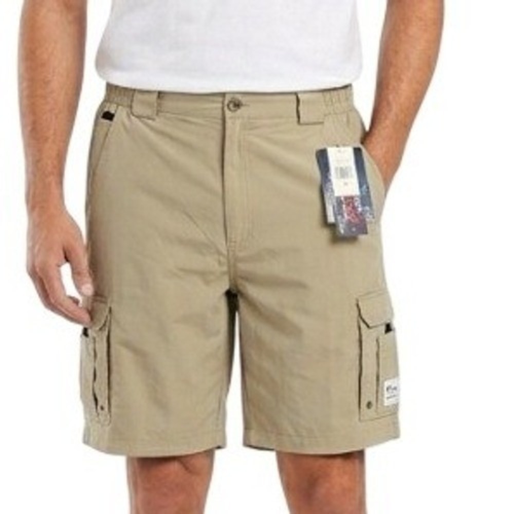 Bimini Bay Shorts Mens Size 40 Khaki Nylon Cargo Quick Dry Fishing Outdoor Gear